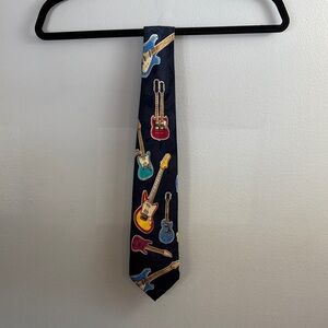 Guitar Patterned Tie - Multicolor